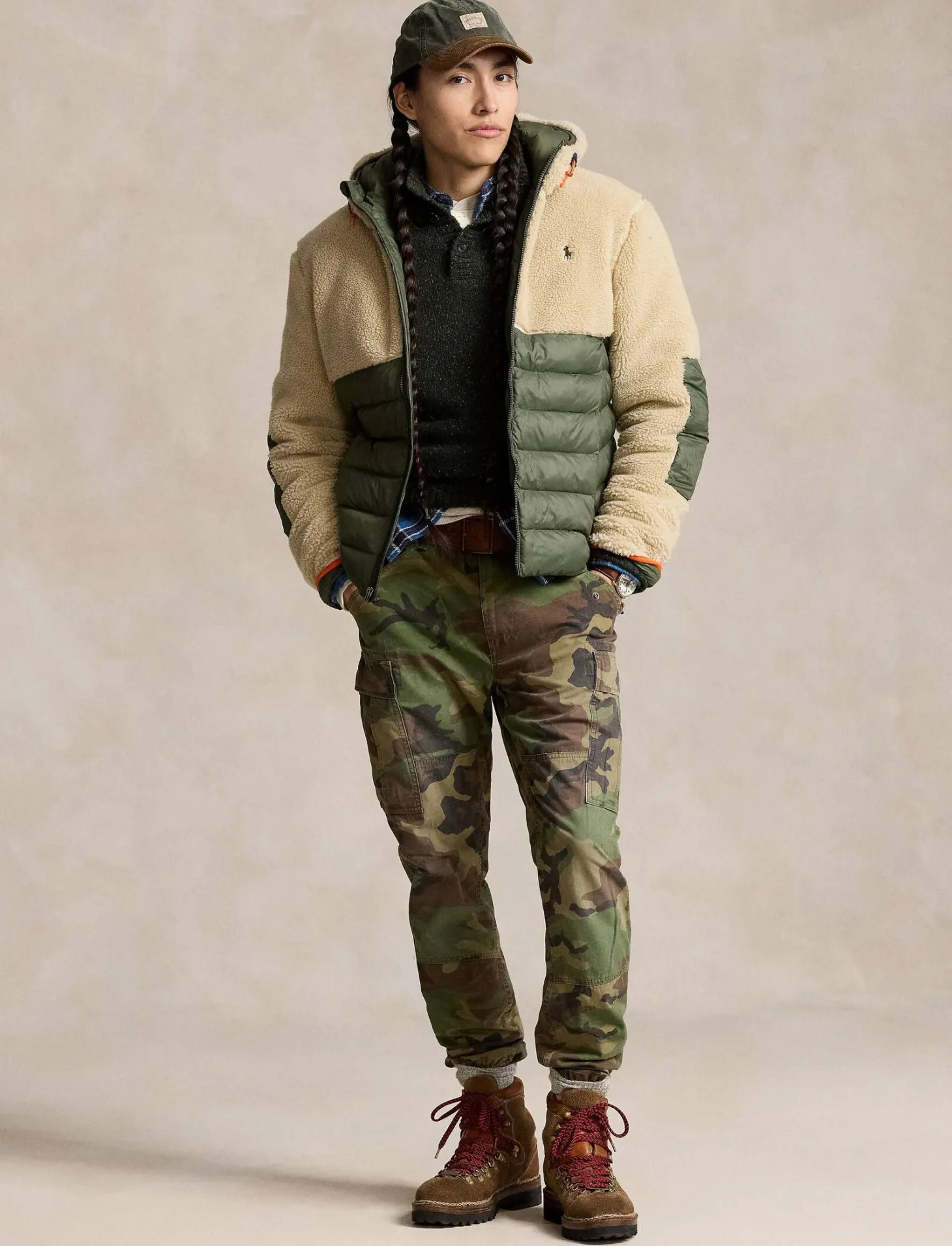 Herren Steppjacke mit Fleecedetails