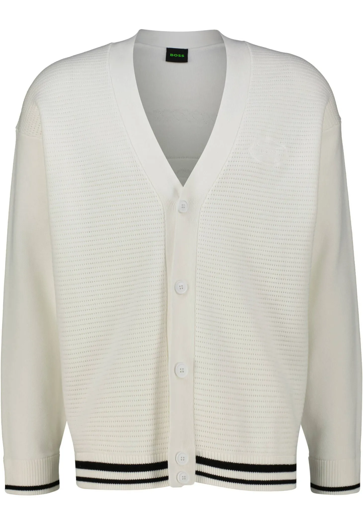 Herren Strickjacke Baumwolle-Lyocell-Mix K_MESH HERITAGE