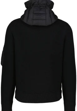 Herren Strickjacke mit gesteppter Kapuze und Vorderseite