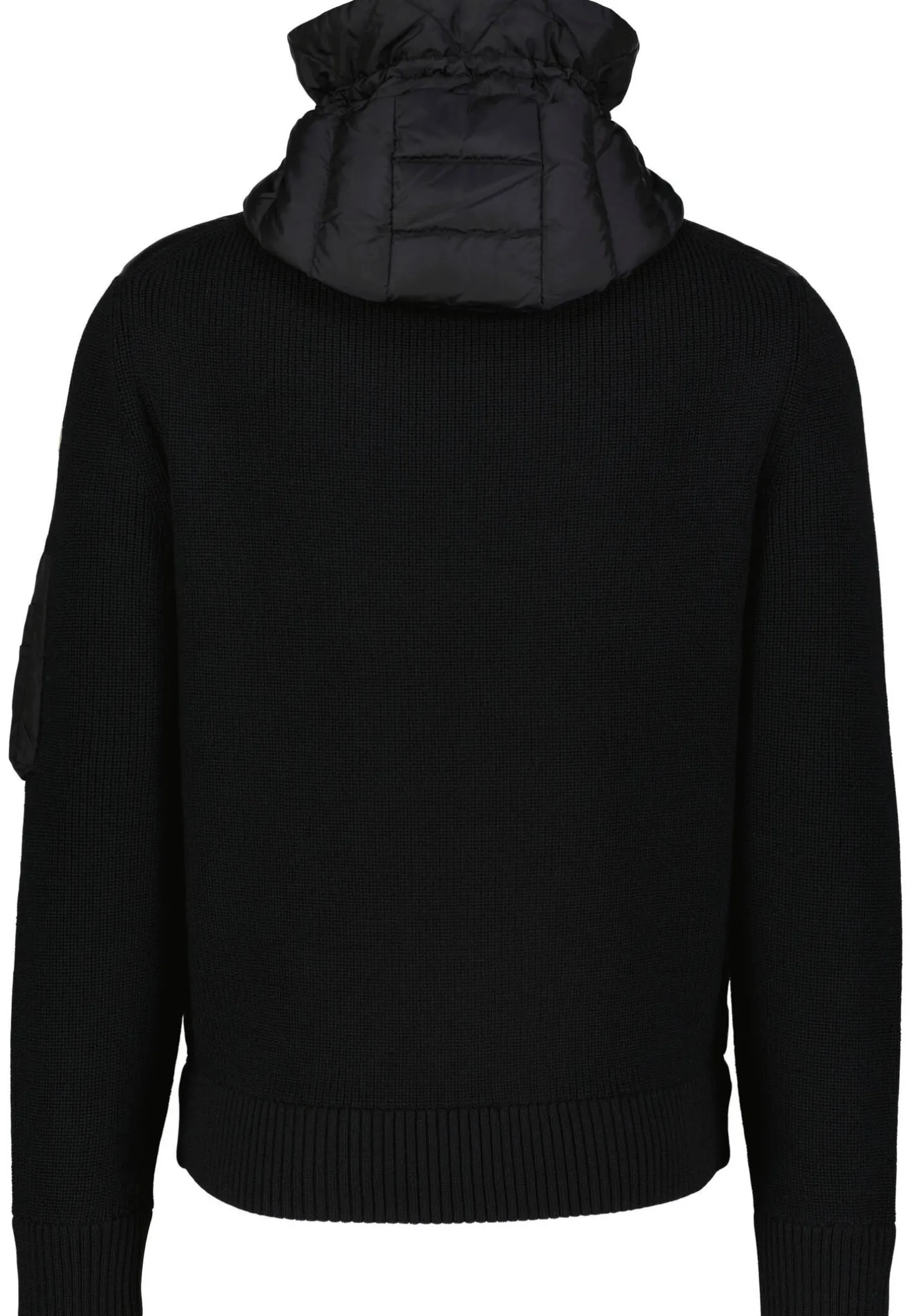 Herren Strickjacke mit gesteppter Kapuze und Vorderseite