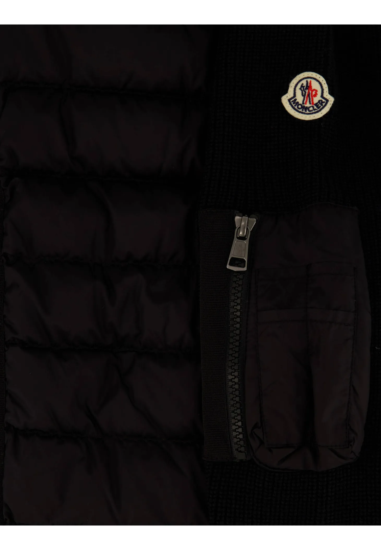 Herren Strickjacke mit gesteppter Kapuze und Vorderseite