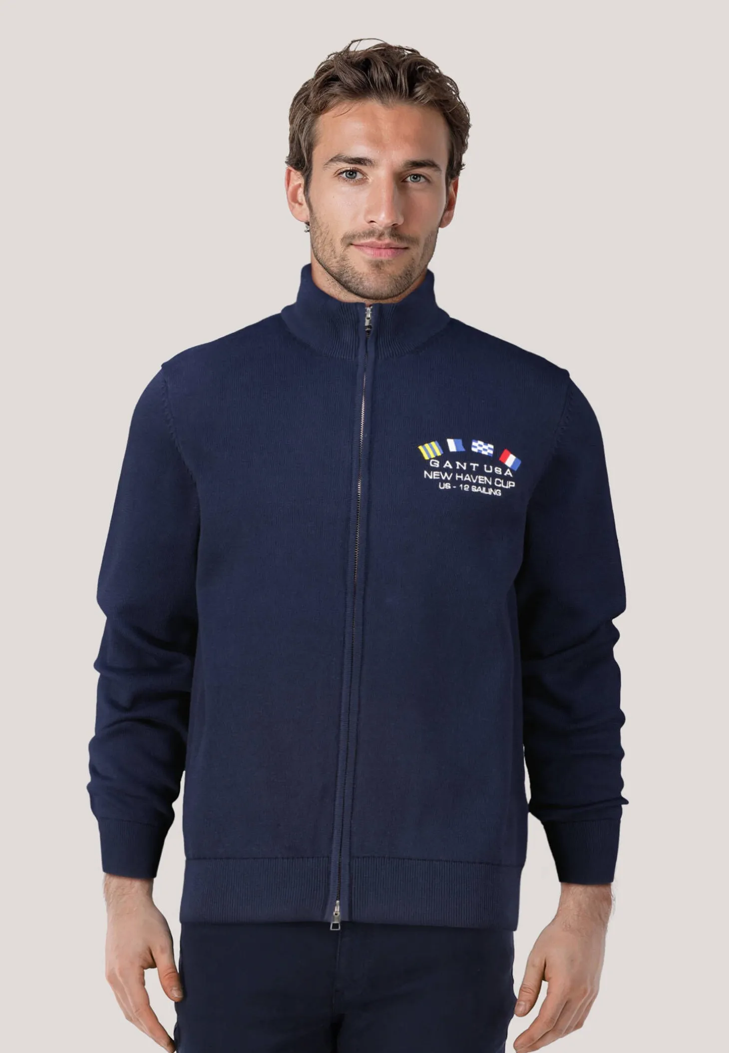Herren Strickjacke NAUTICAL FLAGS Regular Fit