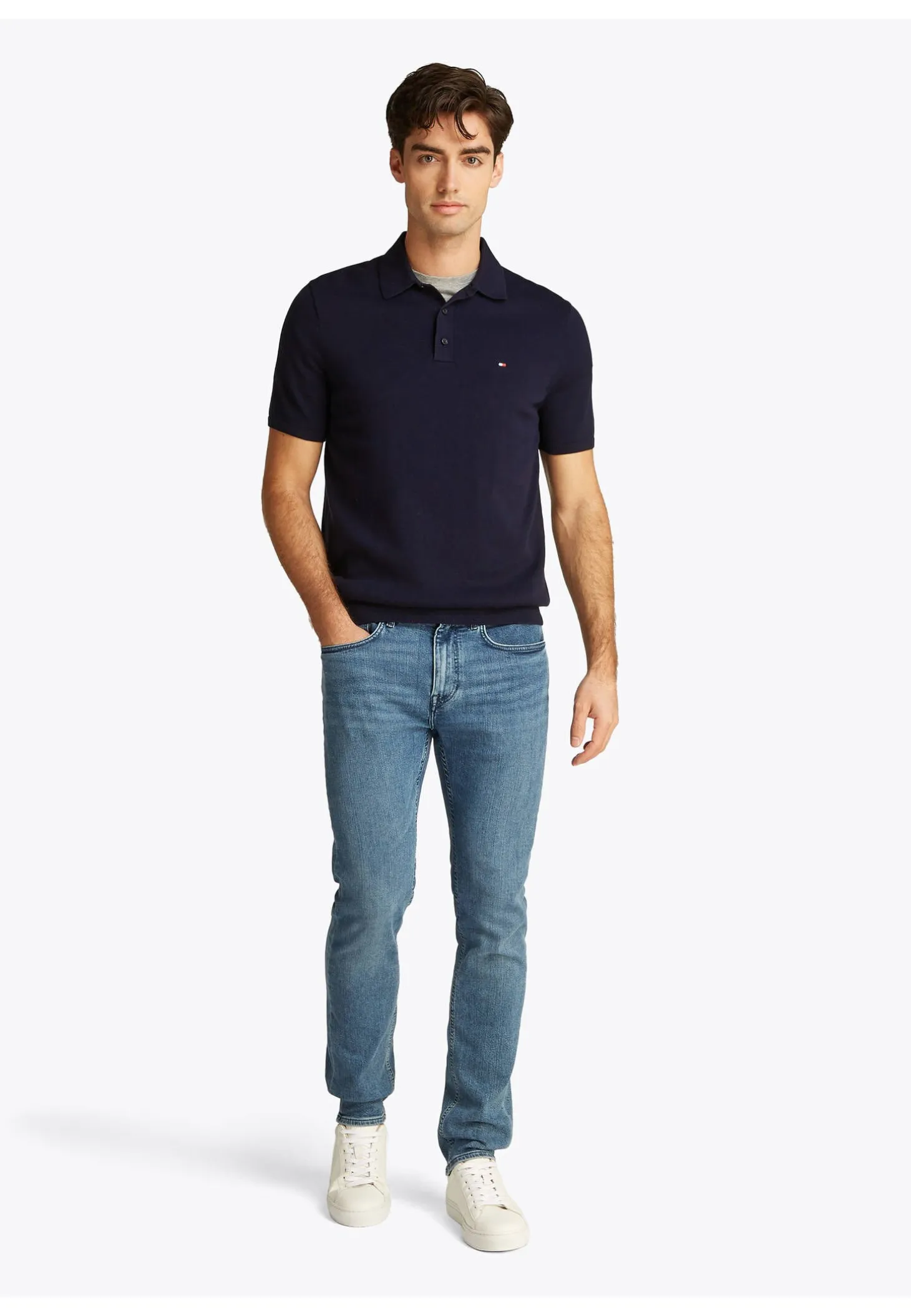 Herren Strick-Poloshirt ESSENTIAL COTTON KNITTED POLO