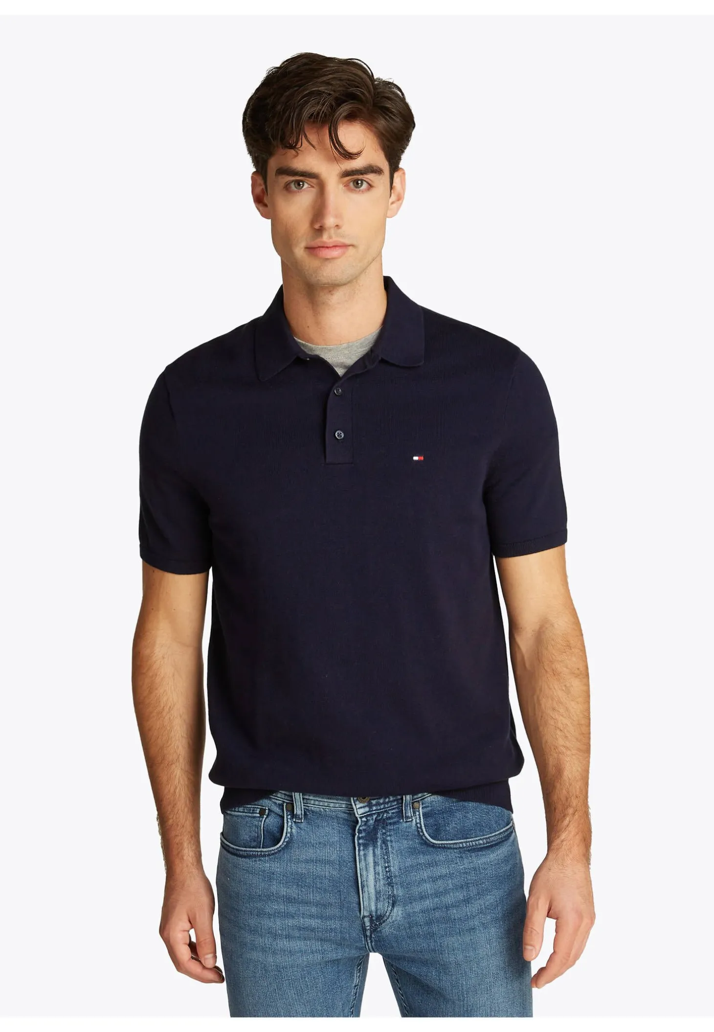 Herren Strick-Poloshirt ESSENTIAL COTTON KNITTED POLO