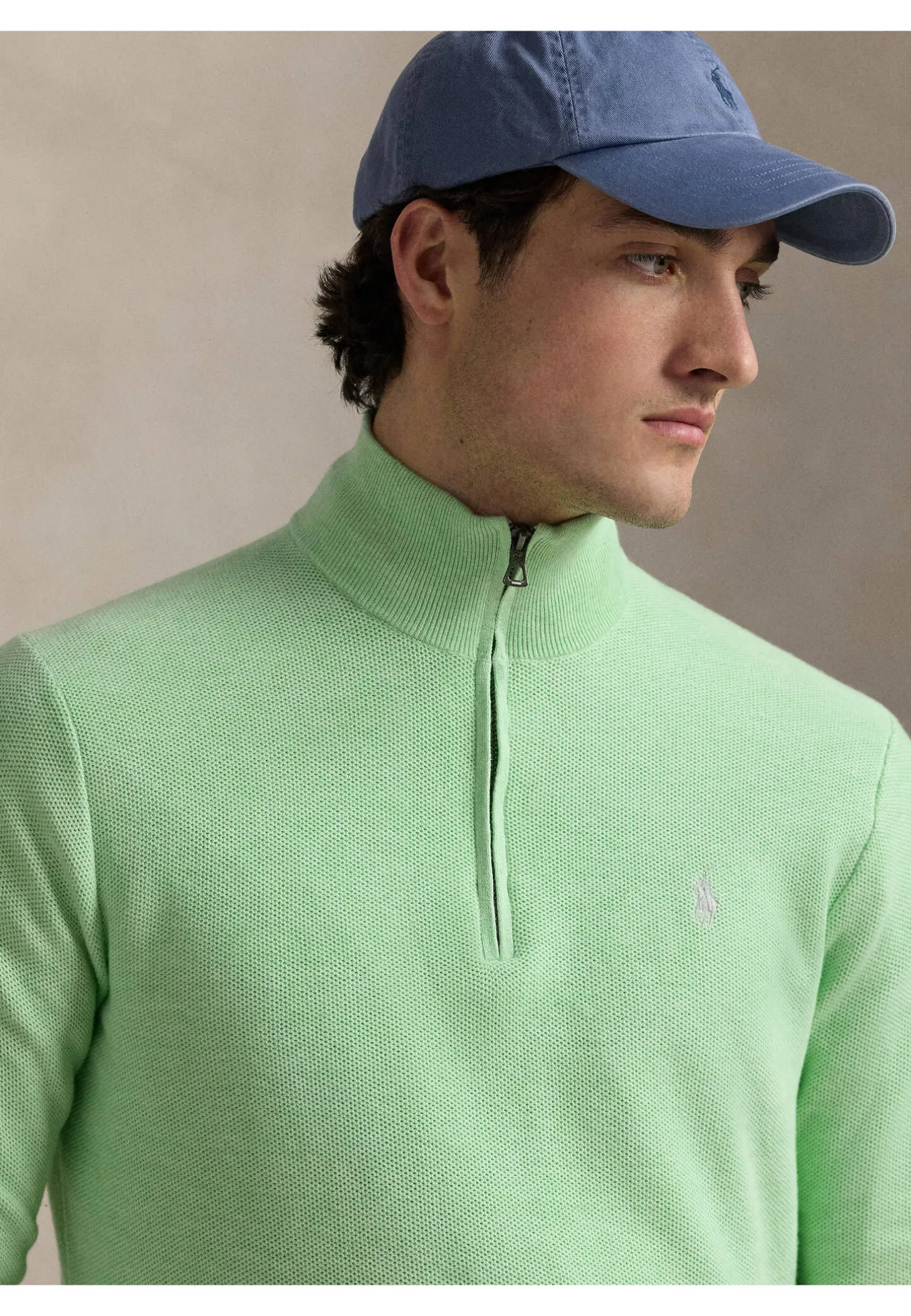 Herren Strickpullover aus Baumwolle mit Troyerkragen