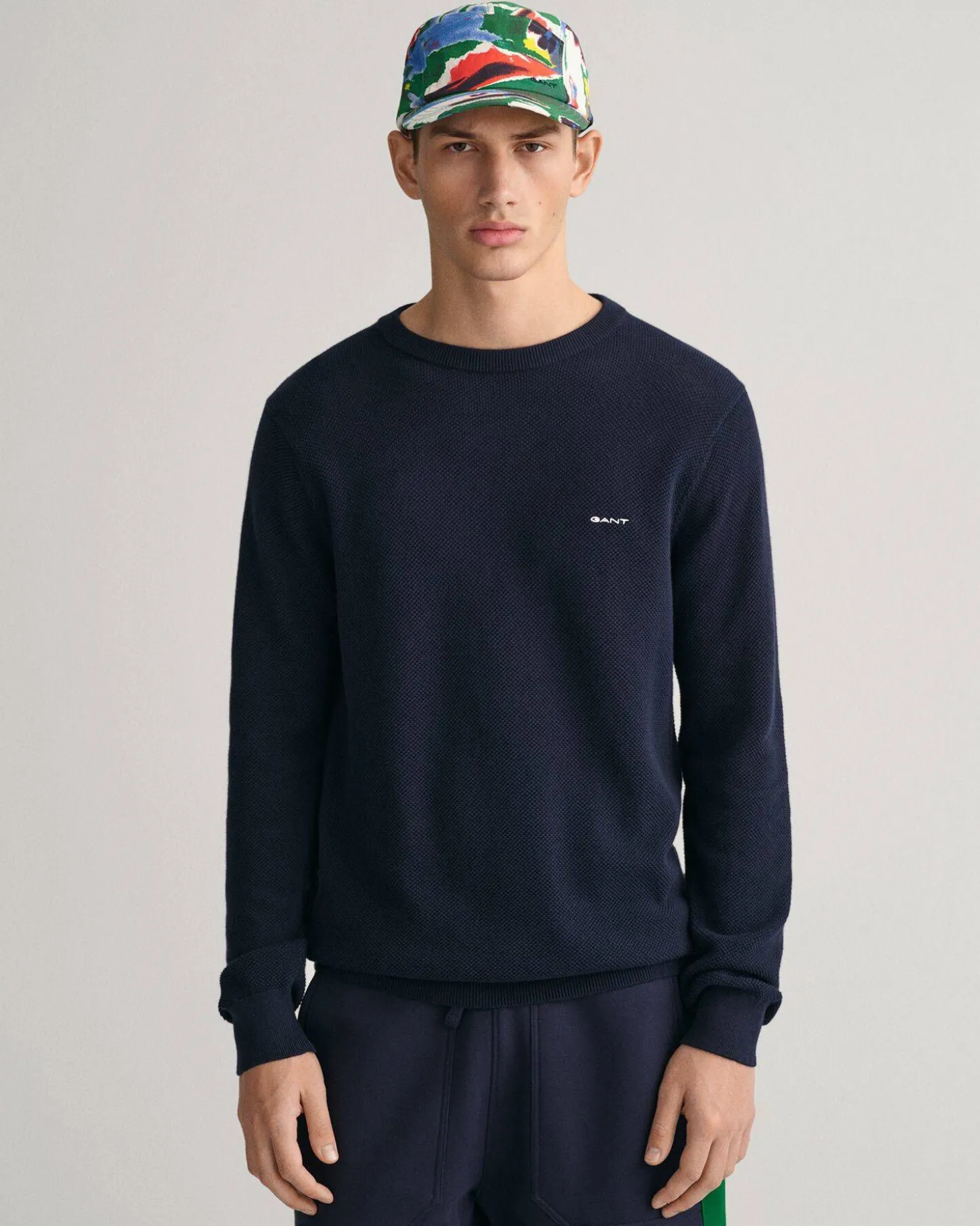 Herren Strickpullover aus Baumwoll-Piqué Regular Fit