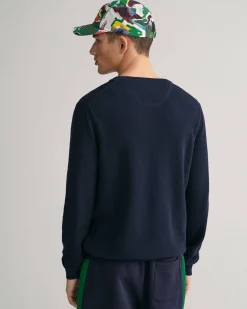 Herren Strickpullover aus Baumwoll-Piqué Regular Fit