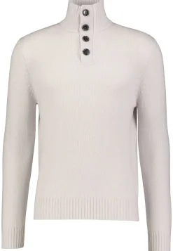Herren Strickpullover aus Schurwolle und Kaschmir mit Knopfleiste