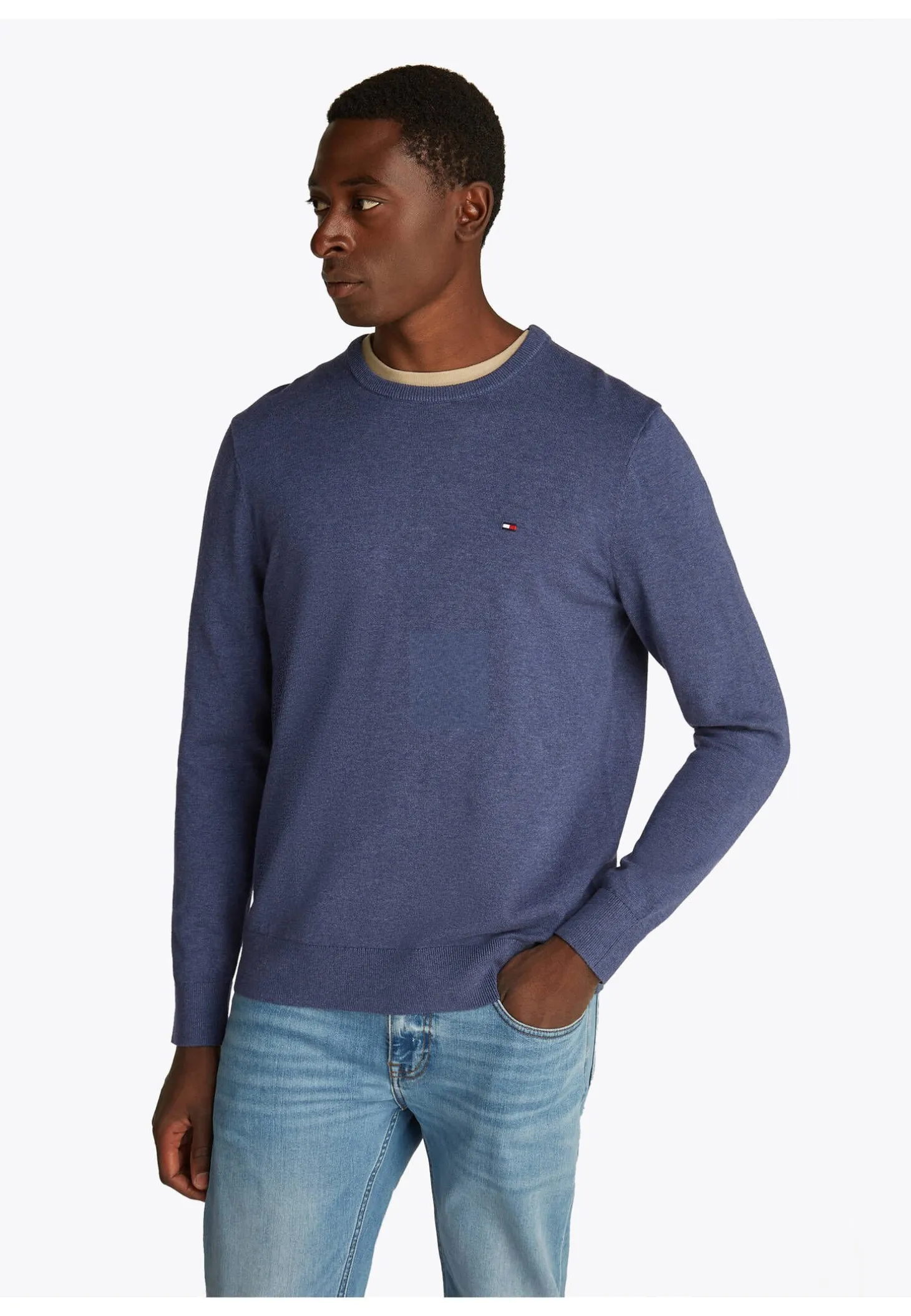 Herren Strickpullover ESSENTIAL COTTON CREW NECK