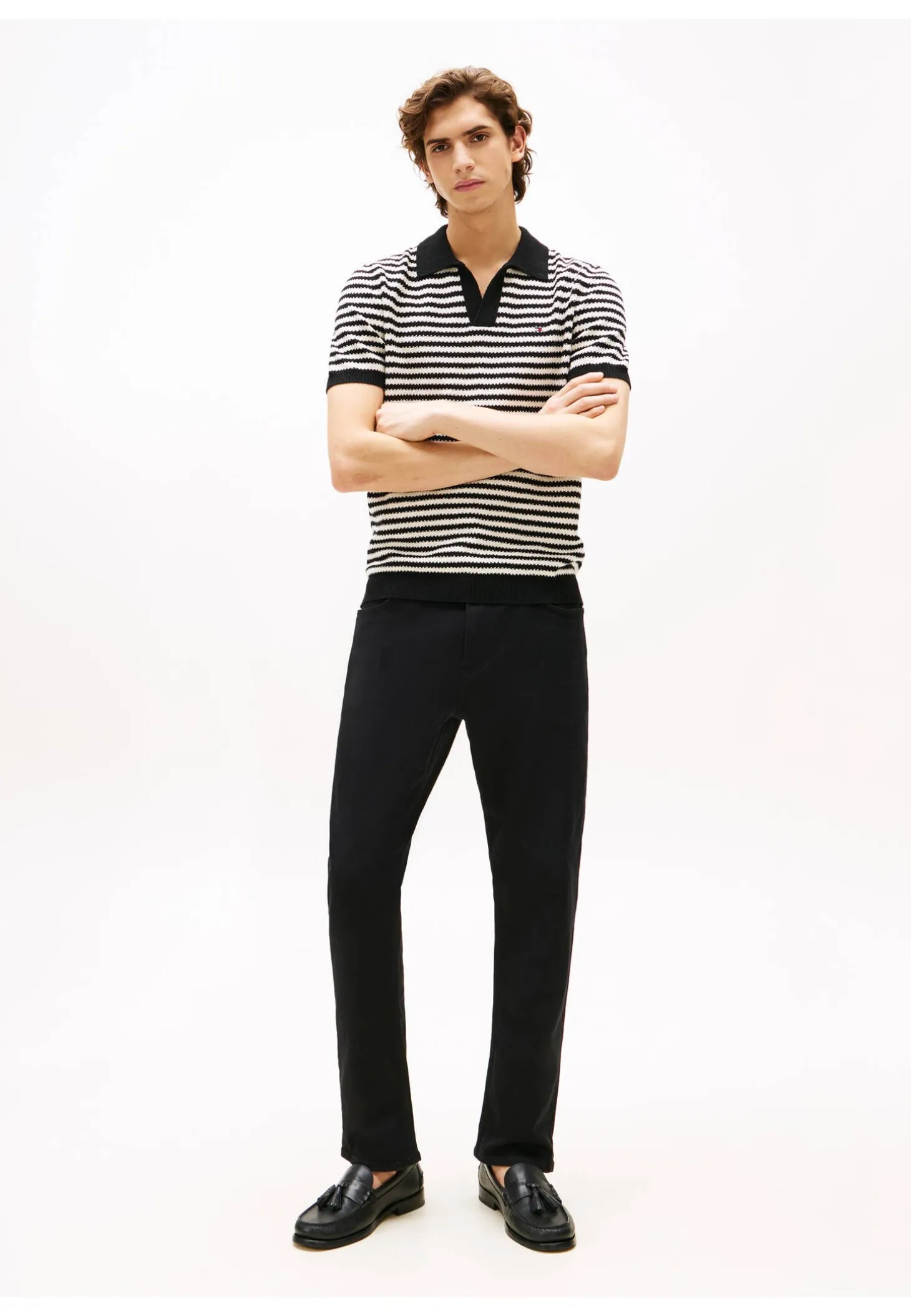 Herren Strickpullover mit Polokragen KNITTED TEXTURED POLO