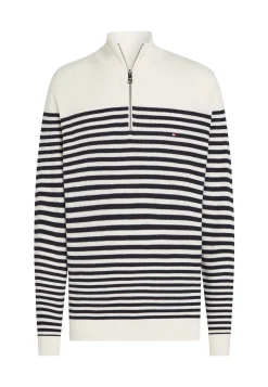 Herren Strickpullover RACKING STRUCTURE ZIP MOCK