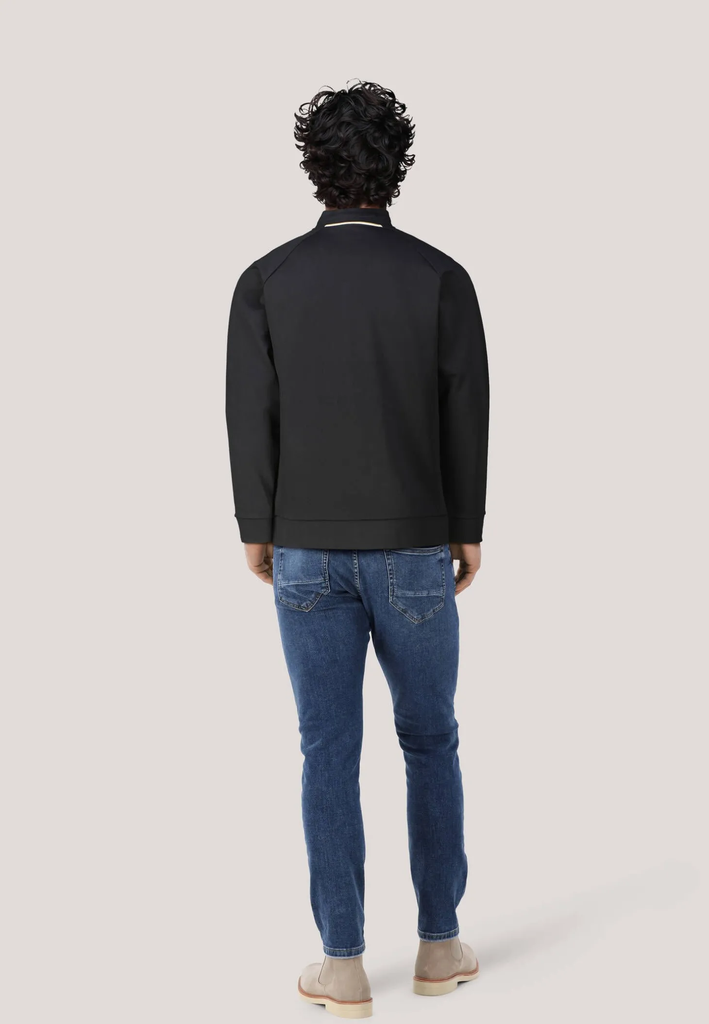 Herren Sweatjacke aus Stretch-Gabardine SAMOO Regular Fit