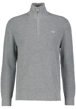 Herren Troyer aus Baumwolle und Merinowolle COTTON MERINO RIBBED HALF ZIP