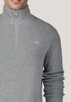 Herren Troyer aus Baumwolle und Merinowolle COTTON MERINO RIBBED HALF ZIP