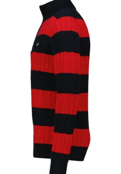 Herren Zopfstrick-Troyer STRIPED COTTON CABLE Regular Fit