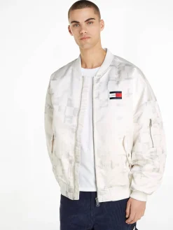 TJCU CKERBOARD SATEEN BOMBER